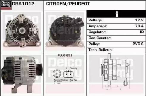 Remy DRA1012 - Alternator autospares.lv