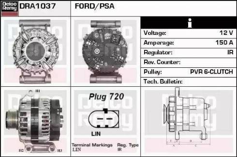 Remy DRA1037 - Alternator autospares.lv