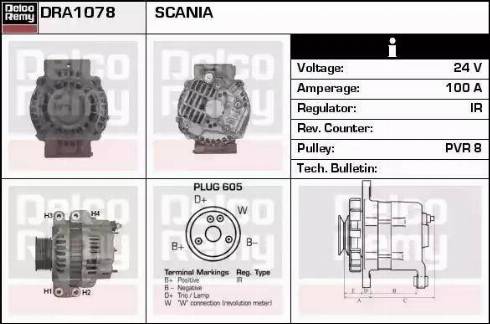 Remy DRA1078 - Alternator autospares.lv