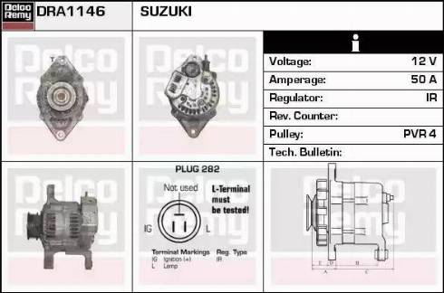 Remy DRA1146 - Alternator autospares.lv