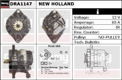 Remy DRA1147 - Alternator autospares.lv