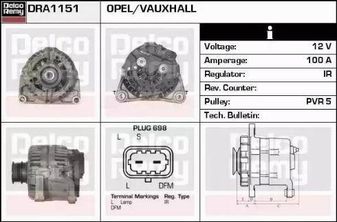 Remy DRA1151 - Alternator autospares.lv