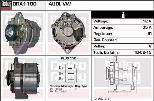 Remy DRA1080 - Alternator autospares.lv