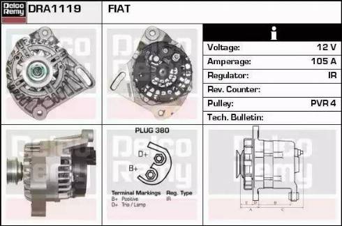 Remy DRA1119 - Alternator autospares.lv