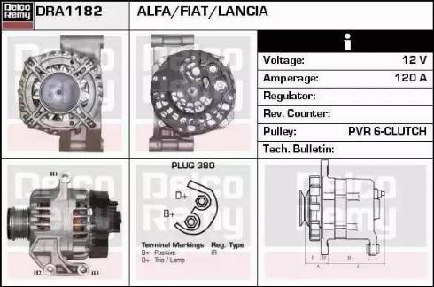 Remy DRA1182 - Alternator autospares.lv