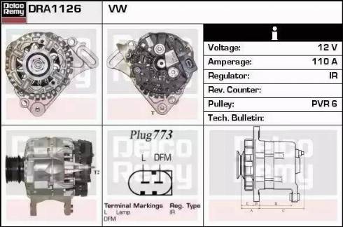 Remy DRA1126 - Alternator autospares.lv