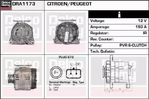 Remy DRA1173 - Alternator autospares.lv