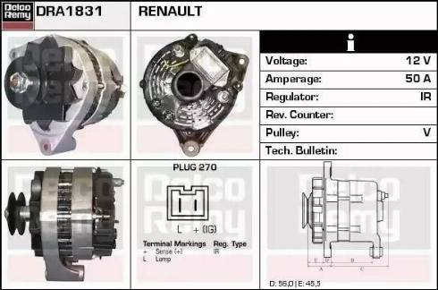 Remy DRA1831 - Alternator autospares.lv