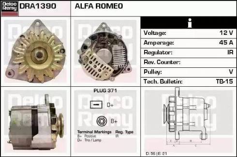 Remy DRA1390 - Alternator autospares.lv