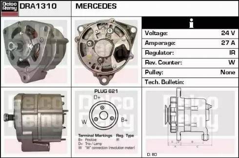 Remy DRA1310 - Alternator autospares.lv