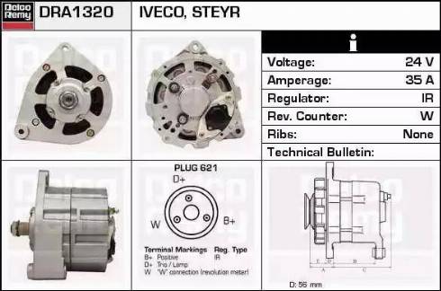 Remy DRA1320 - Alternator autospares.lv