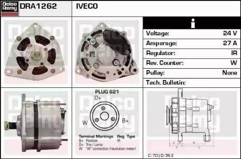 Remy DRA1262 - Alternator autospares.lv