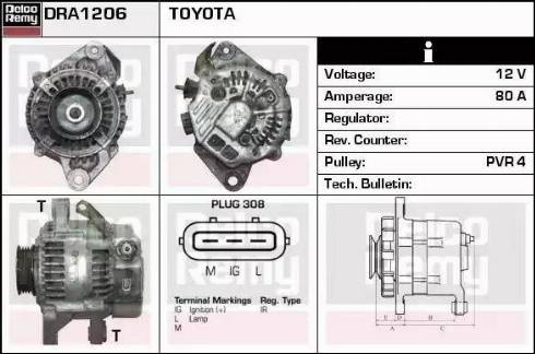 Remy DRA1206 - Alternator autospares.lv