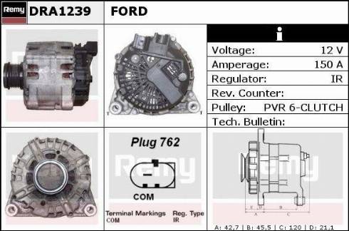 Remy DRA1239 - Alternator autospares.lv