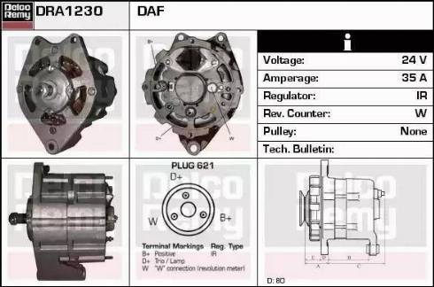 Remy DRA1230 - Alternator autospares.lv