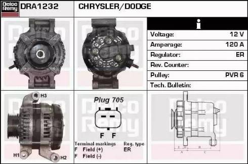 Remy DRA1232 - Alternator autospares.lv