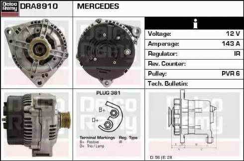 Remy DRA8910 - Alternator autospares.lv