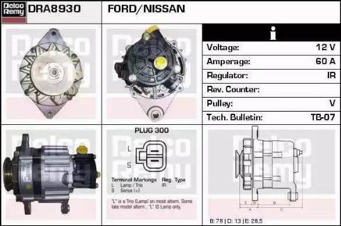 Remy DRA8930 - Alternator autospares.lv