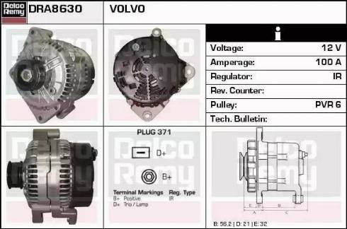 Remy DRA8630 - Alternator autospares.lv