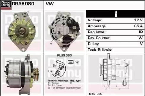 Remy DRA8080 - Alternator autospares.lv