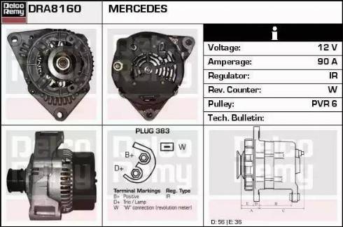 Remy DRA8160 - Alternator autospares.lv