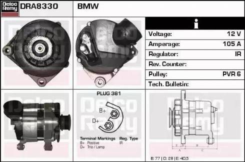 Remy DRA8330 - Alternator autospares.lv