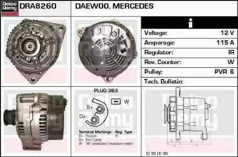 Remy DRA8260 - Alternator autospares.lv