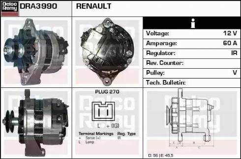 Remy DRA3990 - Alternator autospares.lv