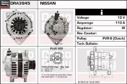 Remy DRA3945 - Alternator autospares.lv