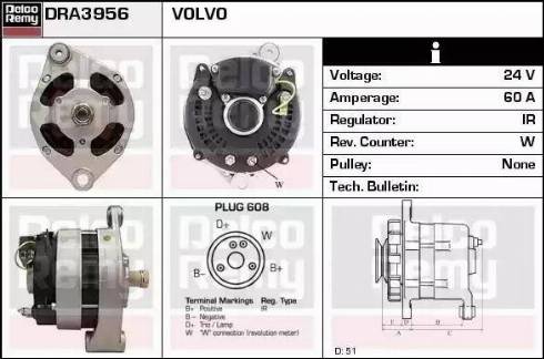 Remy DRA3956 - Alternator autospares.lv