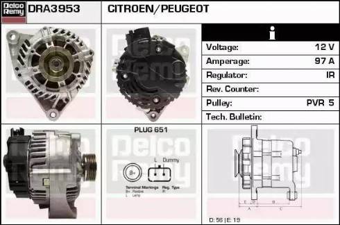 Remy DRA3953 - Alternator autospares.lv