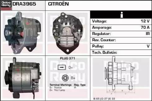 Remy DRA3965 - Alternator autospares.lv