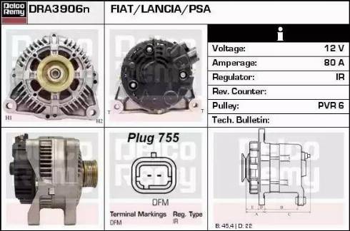 Remy DRA3906N - Alternator autospares.lv