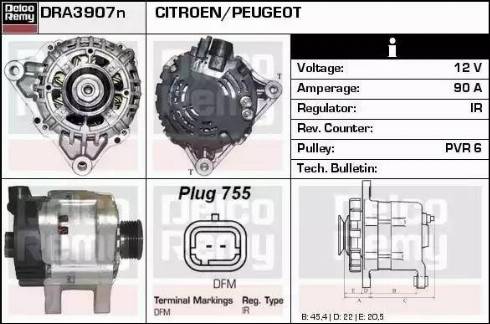 Remy DRA3907N - Alternator autospares.lv