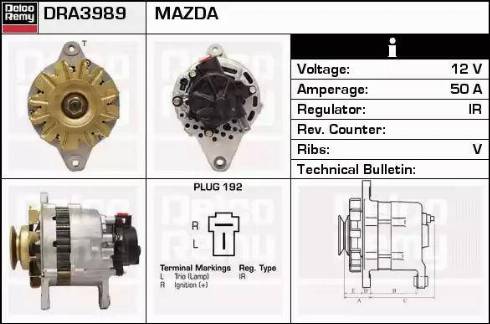 Remy DRA3989 - Alternator autospares.lv