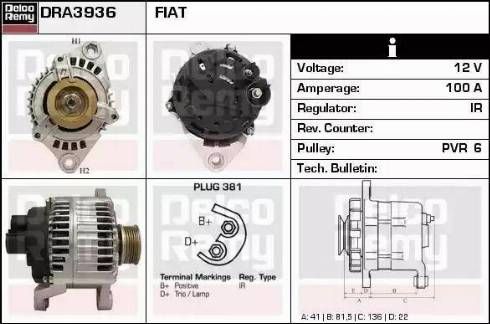 Remy DRA3936 - Alternator autospares.lv