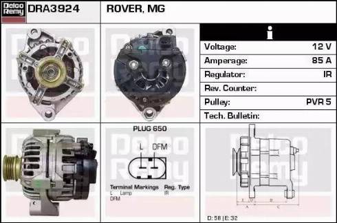 Remy DRA3924 - Alternator autospares.lv