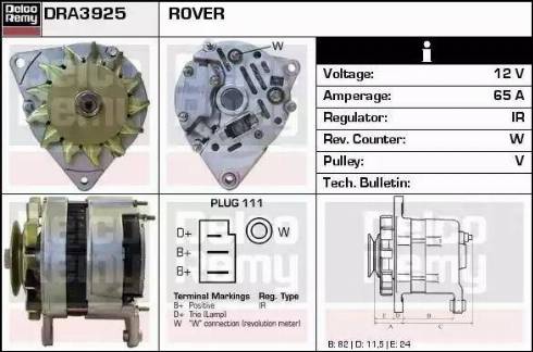 Remy DRA3925 - Alternator autospares.lv