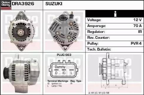 Remy DRA3926 - Alternator autospares.lv