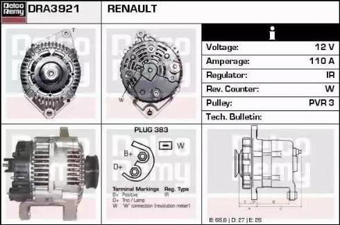 Remy DRA3921 - Alternator autospares.lv