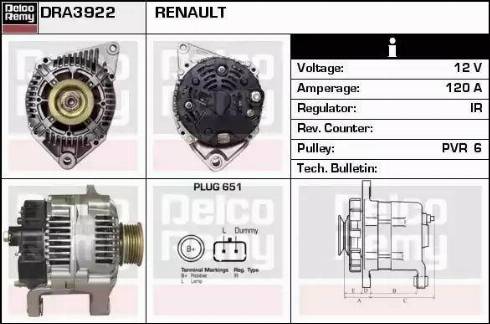 Remy DRA3922 - Alternator autospares.lv