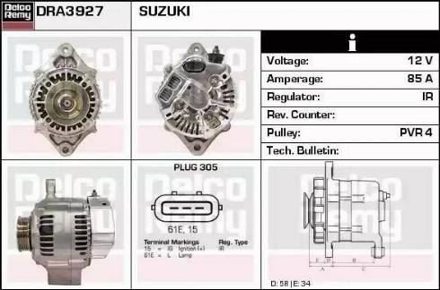 Remy DRA3927 - Alternator autospares.lv