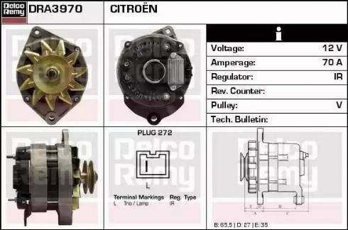 Remy DRA3970 - Alternator autospares.lv