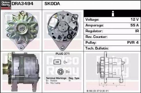 Remy DRA3494 - Alternator autospares.lv