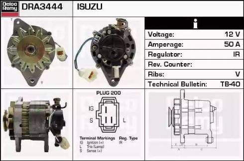 Remy DRA3444 - Alternator autospares.lv