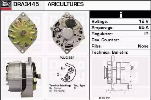 Remy DRA3445 - Alternator autospares.lv