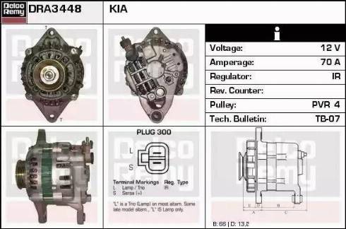 Remy DRA3448 - Alternator autospares.lv