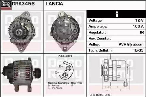 Remy DRA3456 - Alternator autospares.lv