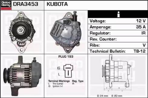 Remy DRA3453 - Alternator autospares.lv