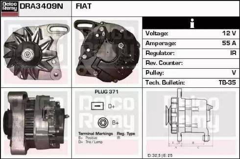 Remy DRA3409N - Alternator autospares.lv